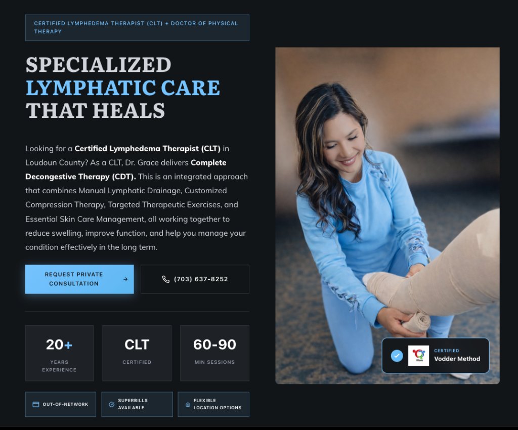 Level Up Physical Therapy website, desktop view